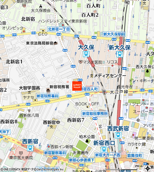 まいばすけっと北新宿1丁目店付近の地図